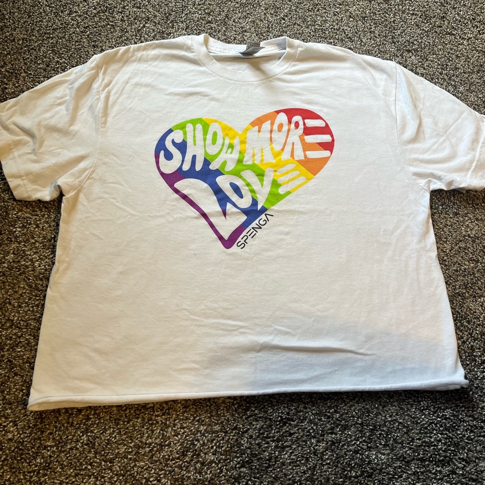 SPENGA show more love tshirt - size medium - rainbow